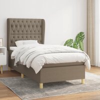 vidaXL Boxspringbett mit Matratze Taupe 90x190 cm Stoff