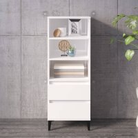 vidaXL Highboard Hochglanz-Weiß 40x36x110 cm...