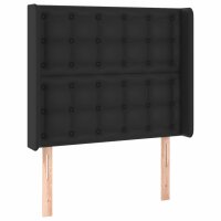 vidaXL Kopfteil mit Ohren Schwarz 83x16x118/128 cm Kunstleder