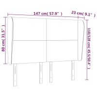 vidaXL Kopfteil mit Ohren Dunkelblau 147x23x118/128 cm Samt