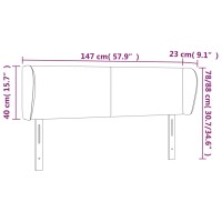 vidaXL Kopfteil mit Ohren Dunkelgrau 147x23x78/88 cm Samt