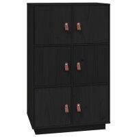 vidaXL Highboard Schwarz 67x40x108,5 cm Massivholz Kiefer