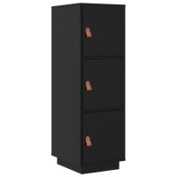 vidaXL Highboard Schwarz 34x40x108,5 cm Massivholz Kiefer