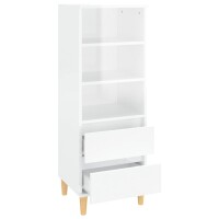 vidaXL Highboard Hochglanz-Wei&szlig; 40x36x110 cm Holzwerkstoff