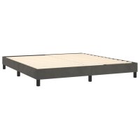 WOWONA Boxspringbett mit Matratze Dunkelgrau 180x200 cm Samt