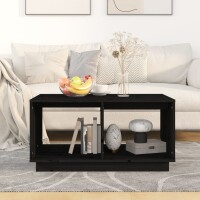 vidaXL Couchtisch Schwarz 80x50x40 cm Massivholz Kiefer