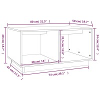 vidaXL Couchtisch Schwarz 80x50x40 cm Massivholz Kiefer