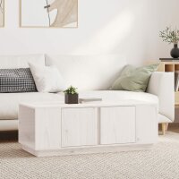 vidaXL Couchtisch Weiß 110x50x40 cm Massivholz Kiefer