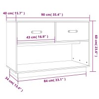 vidaXL TV-Schrank Wei&szlig; 90x40x60 cm Massivholz Kiefer