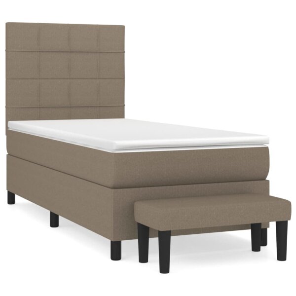 vidaXL Boxspringbett mit Matratze Taupe 80x200 cm Stoff