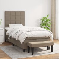 vidaXL Boxspringbett mit Matratze Taupe 80x200 cm Stoff