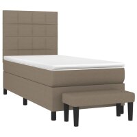 vidaXL Boxspringbett mit Matratze Taupe 80x200 cm Stoff