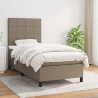 vidaXL Boxspringbett mit Matratze Taupe 80x200 cm Stoff