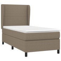 WOWONA Boxspringbett mit Matratze Taupe 80x200 cm Stoff