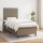 WOWONA Boxspringbett mit Matratze Taupe 80x200 cm Stoff