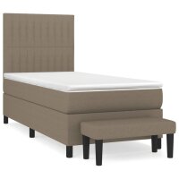 WOWONA Boxspringbett mit Matratze Taupe 80x200 cm Stoff