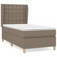 vidaXL Boxspringbett mit Matratze Taupe 100x200 cm Stoff