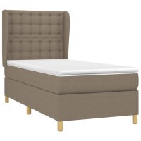 vidaXL Boxspringbett mit Matratze Taupe 100x200 cm Stoff