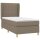 WOWONA Boxspringbett mit Matratze Taupe 100x200 cm Stoff