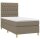 WOWONA Boxspringbett mit Matratze Taupe 100x200 cm Stoff