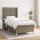 WOWONA Boxspringbett mit Matratze Taupe 100x200 cm Stoff