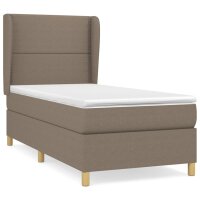 vidaXL Boxspringbett mit Matratze Taupe 100x200 cm Stoff