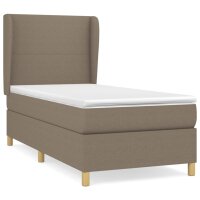 vidaXL Boxspringbett mit Matratze Taupe 100x200 cm Stoff