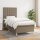 vidaXL Boxspringbett mit Matratze Taupe 100x200 cm Stoff