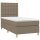 vidaXL Boxspringbett mit Matratze Taupe 100x200 cm Stoff