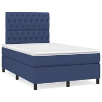 vidaXL Boxspringbett mit Matratze Blau 120x200 cm Stoff