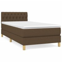 vidaXL Boxspringbett mit Matratze Dunkelbraun 100x200 cm Stoff