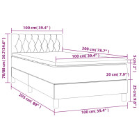 vidaXL Boxspringbett mit Matratze Creme 100x200 cm Stoff