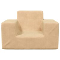 vidaXL Kindersofa Creme Weich Pl&uuml;sch