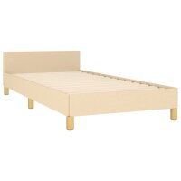 vidaXL Bettgestell mit Kopfteil Creme 90x190 cm Stoff