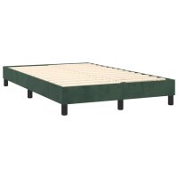 vidaXL Boxspringbett mit Matratze Dunkelgr&uuml;n 120x200 cm Samt