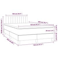 vidaXL Boxspringbett mit Matratze Dunkelgr&uuml;n 120x200 cm Samt