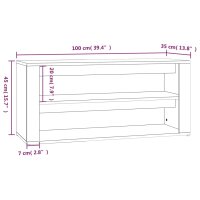 vidaXL Schuhregal Grau Sonoma 100x35x45 cm Holzwerkstoff