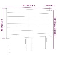 vidaXL Kopfteil mit Ohren Hellgrau 147x16x118/128 cm Stoff