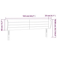 vidaXL Kopfteil mit Ohren Dunkelbraun 163x23x78/88 cm Stoff