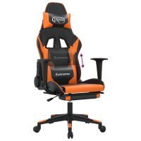 vidaXL Gaming-Stuhl mit Fu&szlig;st&uuml;tze Schwarz und Orange Kunstleder