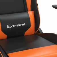 vidaXL Gaming-Stuhl mit Fu&szlig;st&uuml;tze Schwarz und Orange Kunstleder