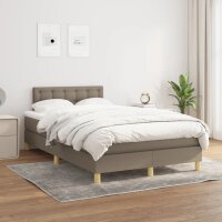 vidaXL Boxspringbett mit Matratze Taupe 120x200 cm Stoff