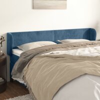 vidaXL Kopfteil mit Ohren Dunkelblau 183x23x78/88 cm Samt