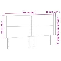 vidaXL Kopfteil mit Ohren Hellgrau 203x16x118/128 cm Stoff