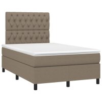 WOWONA Boxspringbett mit Matratze Taupe 120x200 cm Stoff