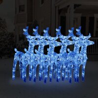 vidaXL LED-Rentiere 6 Stk. Blau 240 LEDs Acryl