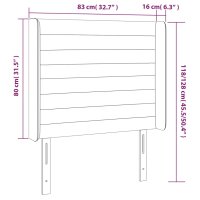 vidaXL Kopfteil mit Ohren Dunkelbraun 83x16x118/128 cm Stoff