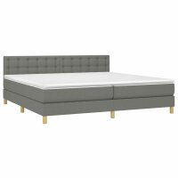 vidaXL Boxspringbett mit Matratze Dunkelgrau 200x200 cm Stoff