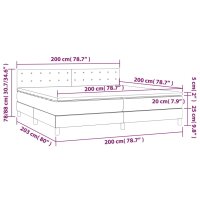 vidaXL Boxspringbett mit Matratze Dunkelgrau 200x200 cm Stoff