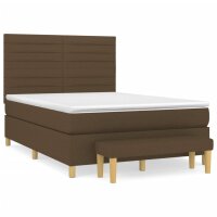 vidaXL Boxspringbett mit Matratze Dunkelbraun 140x200 cm Stoff